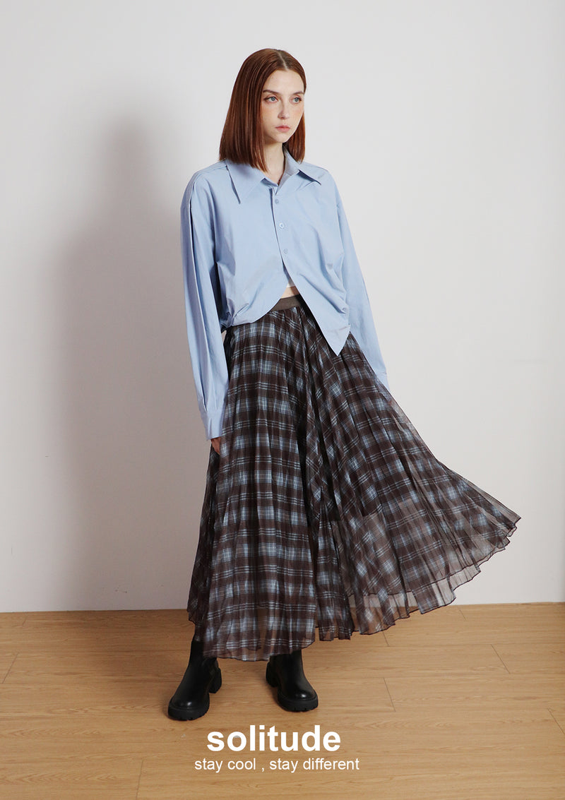 Sheer Plaid Skirt