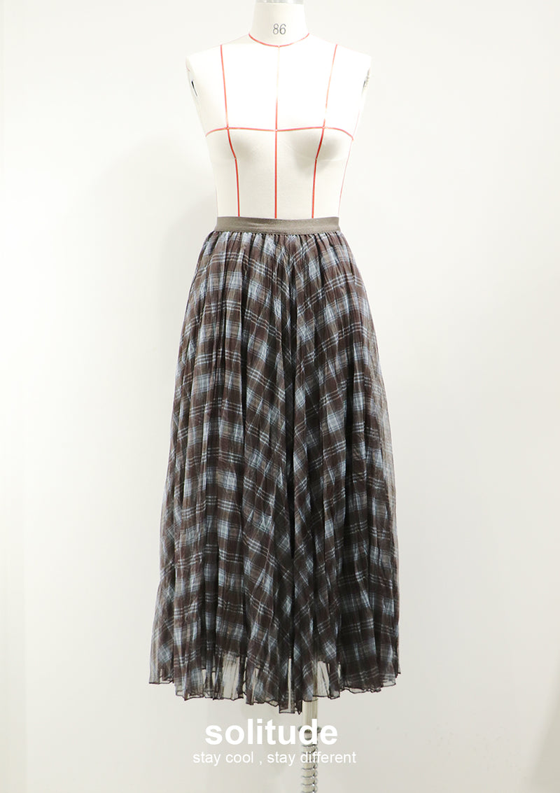 Sheer Plaid Skirt