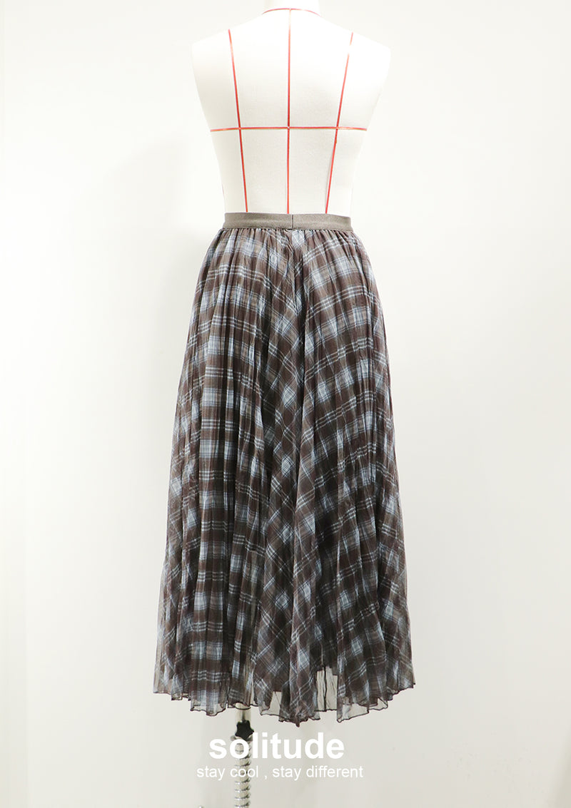 Sheer Plaid Skirt