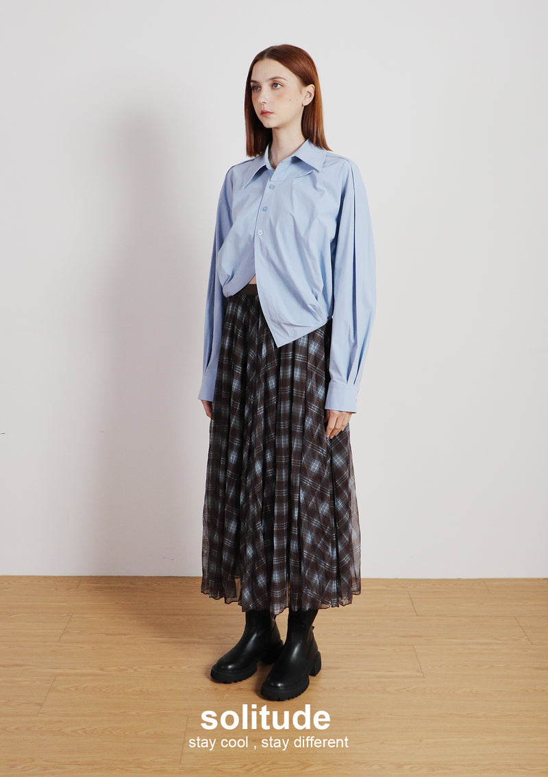 Sheer Plaid Skirt