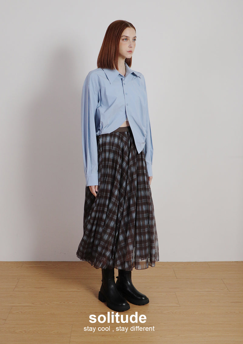 Sheer Plaid Skirt