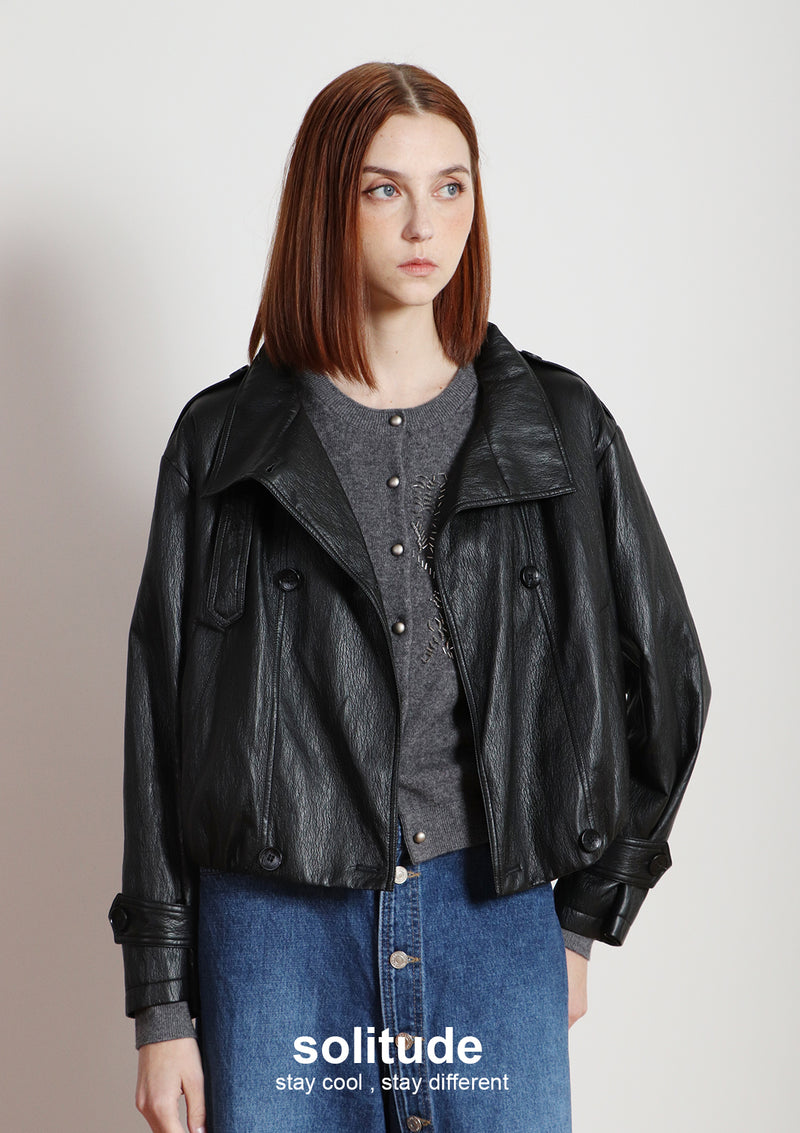 Black Faux Leather Jacket