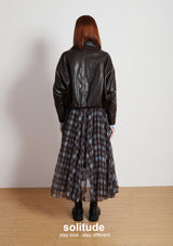 Brown Faux Leather Zip Up Jacket