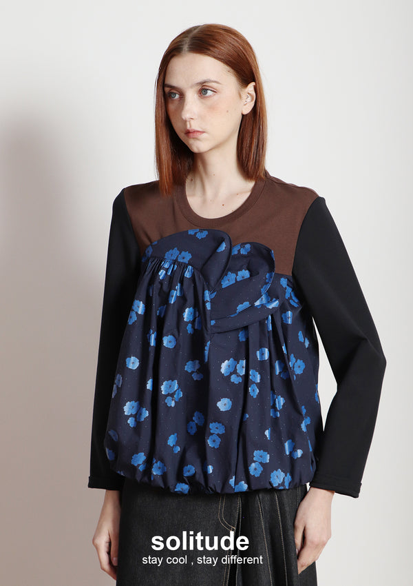 Brown Patches Knitted Top