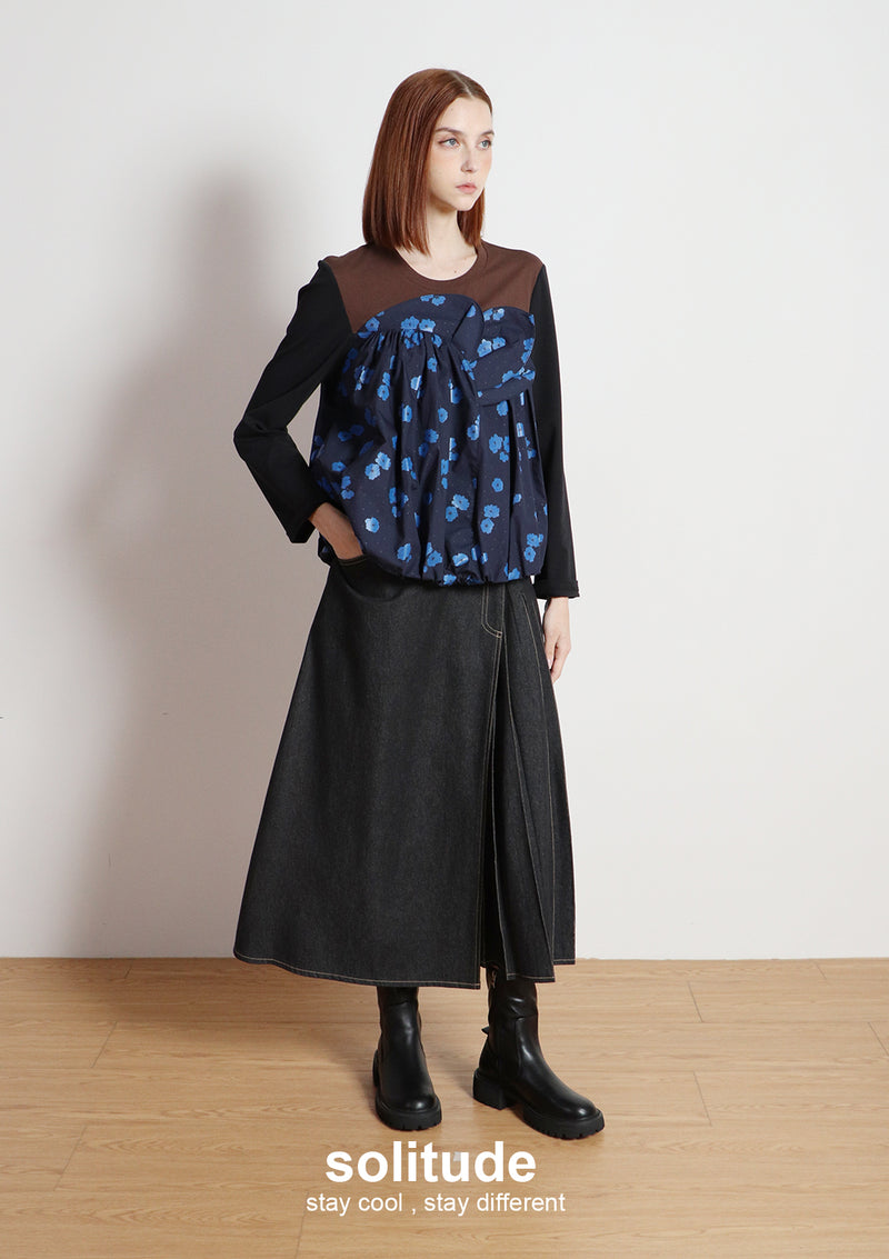 Brown Patches Knitted Top