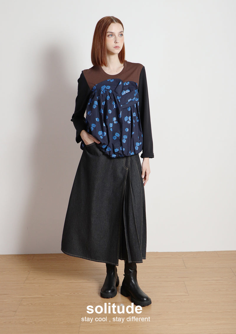 Brown Patches Knitted Top