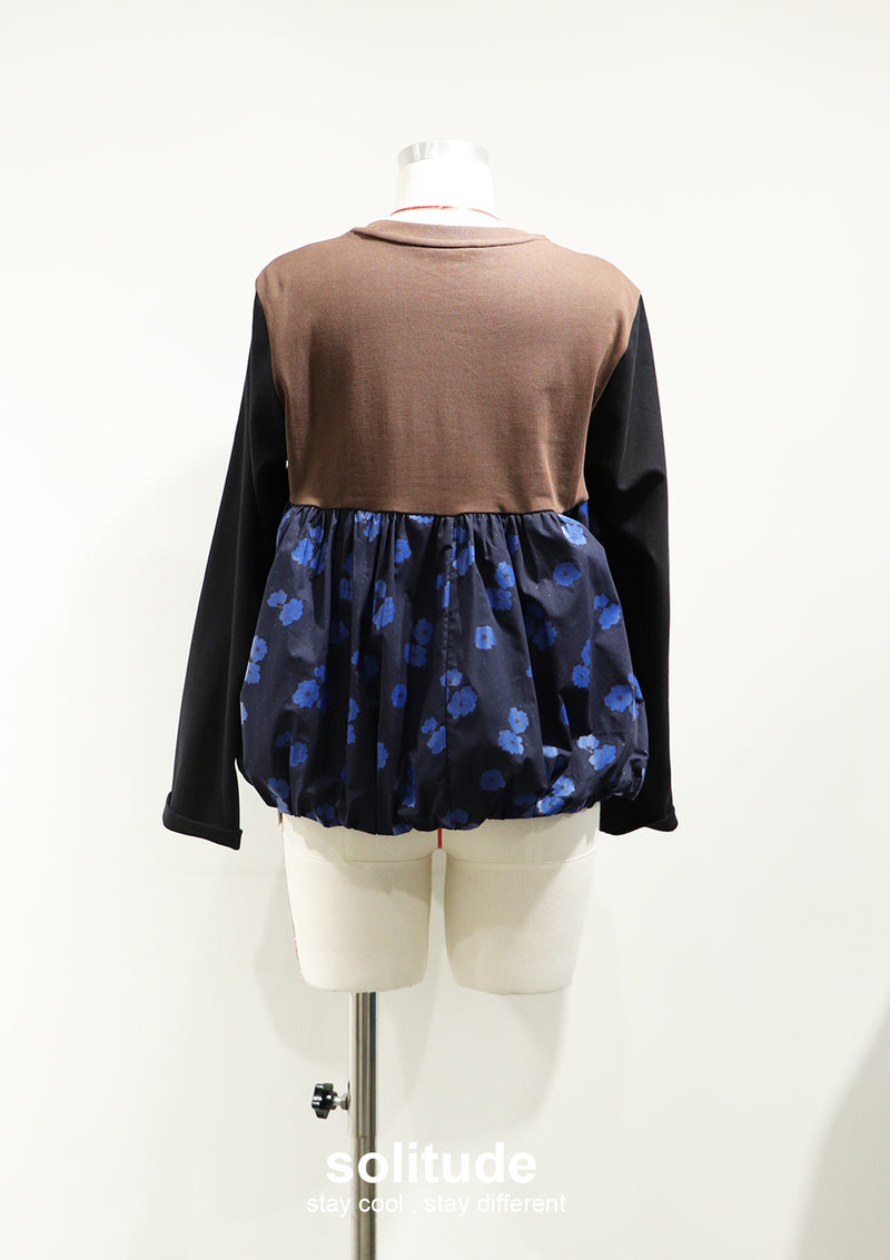 Brown Patches Knitted Top