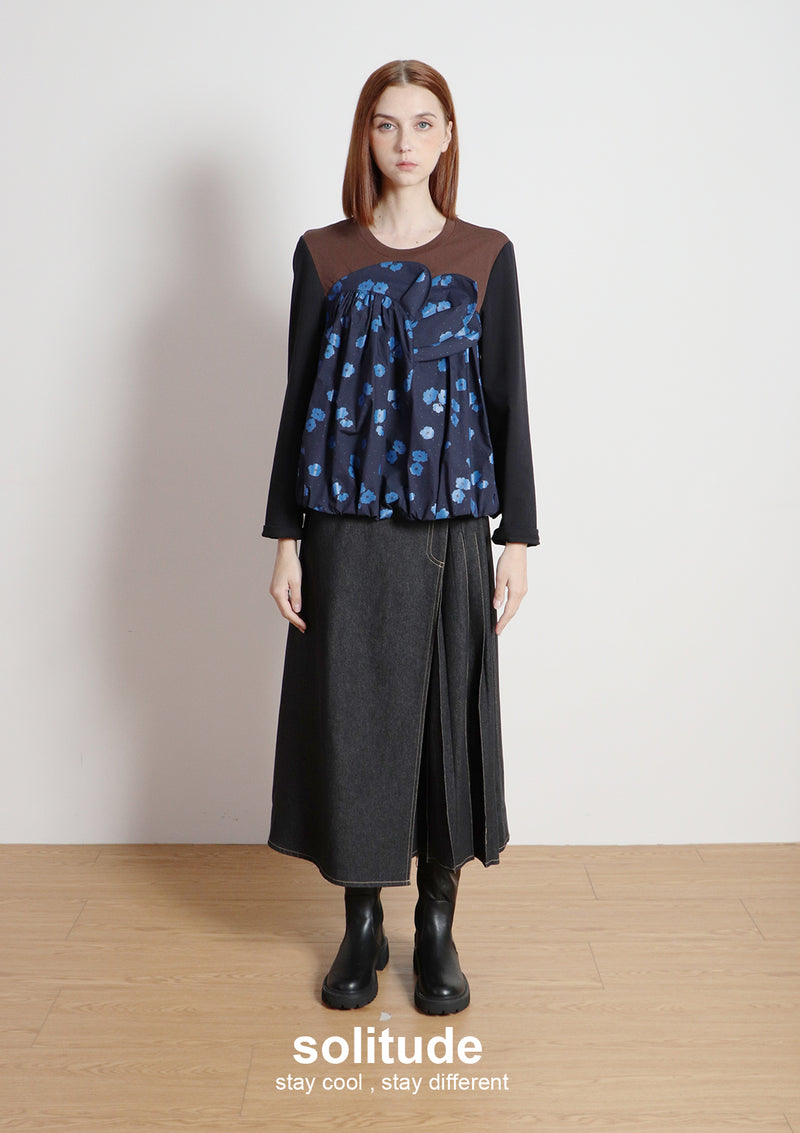 Brown Patches Knitted Top