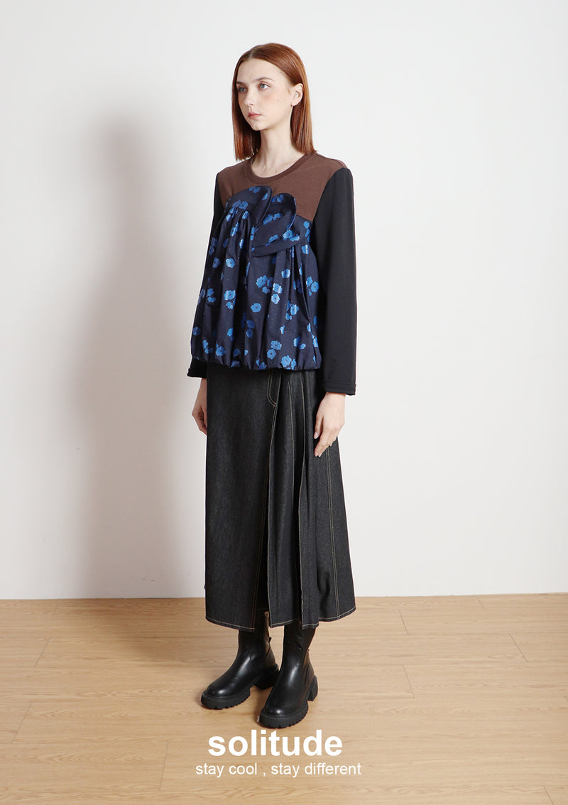 Brown Patches Knitted Top