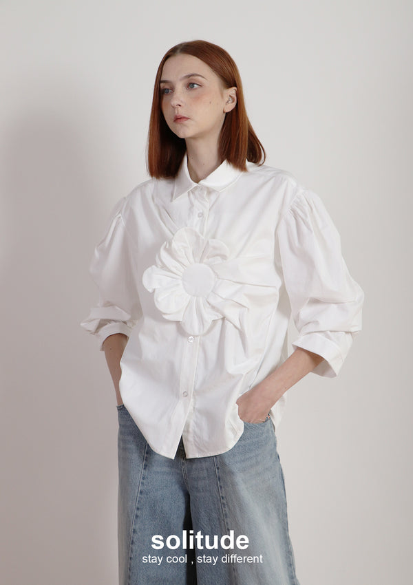 Big Flowers Woven Shirt
