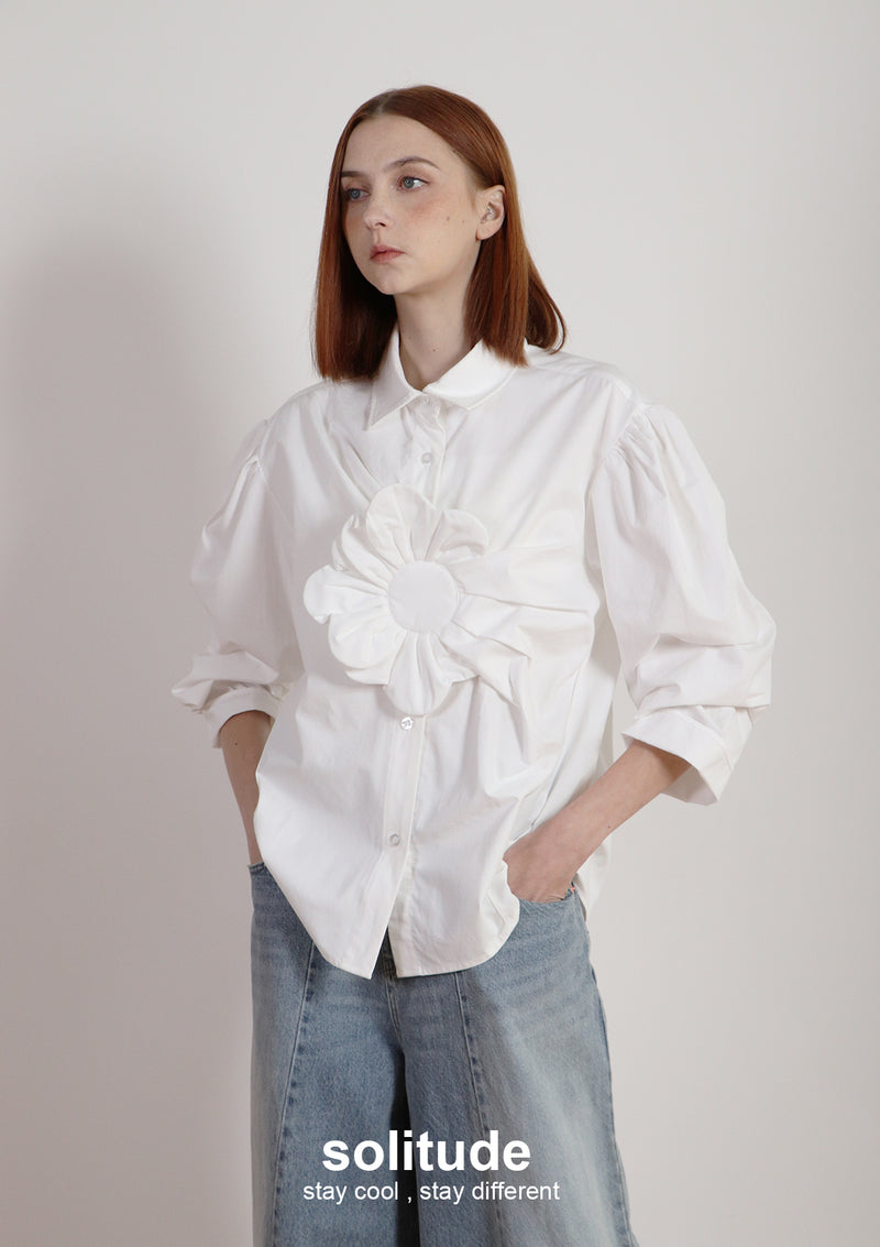 Big Flowers Woven Shirt