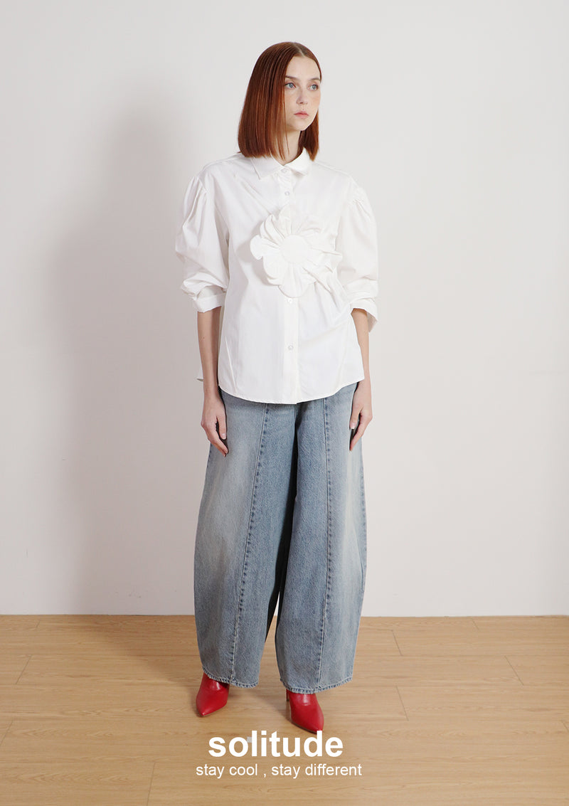 Big Flowers Woven Shirt