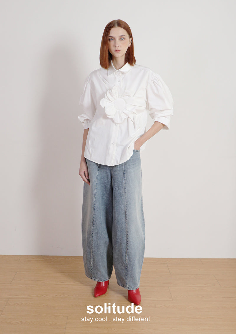 Big Flowers Woven Shirt