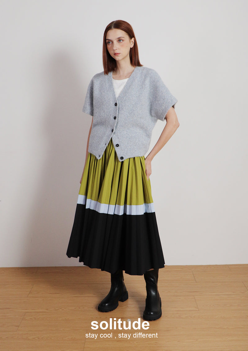 Green Pleated Skirt