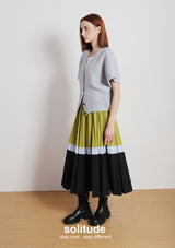 Green Pleated Skirt