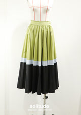 Green Pleated Skirt
