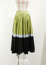 Green Pleated Skirt