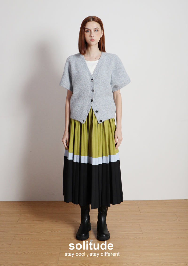 Green Pleated Skirt