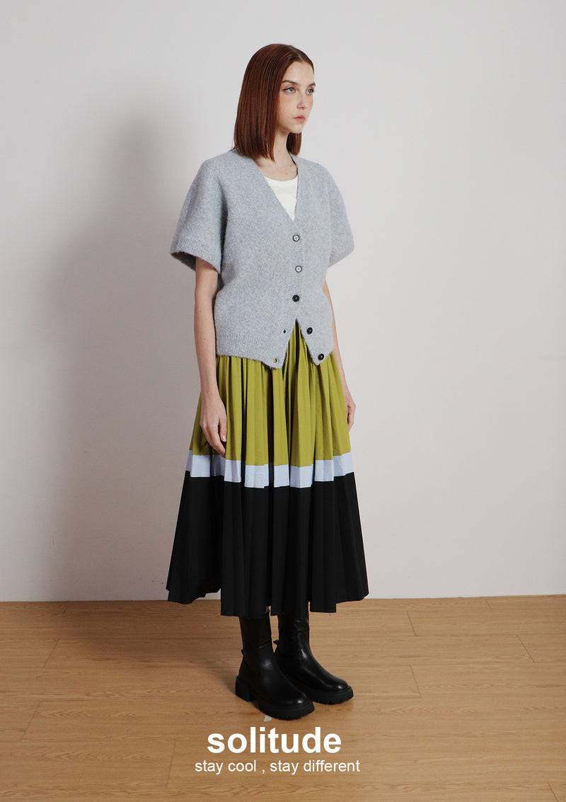 Green Pleated Skirt