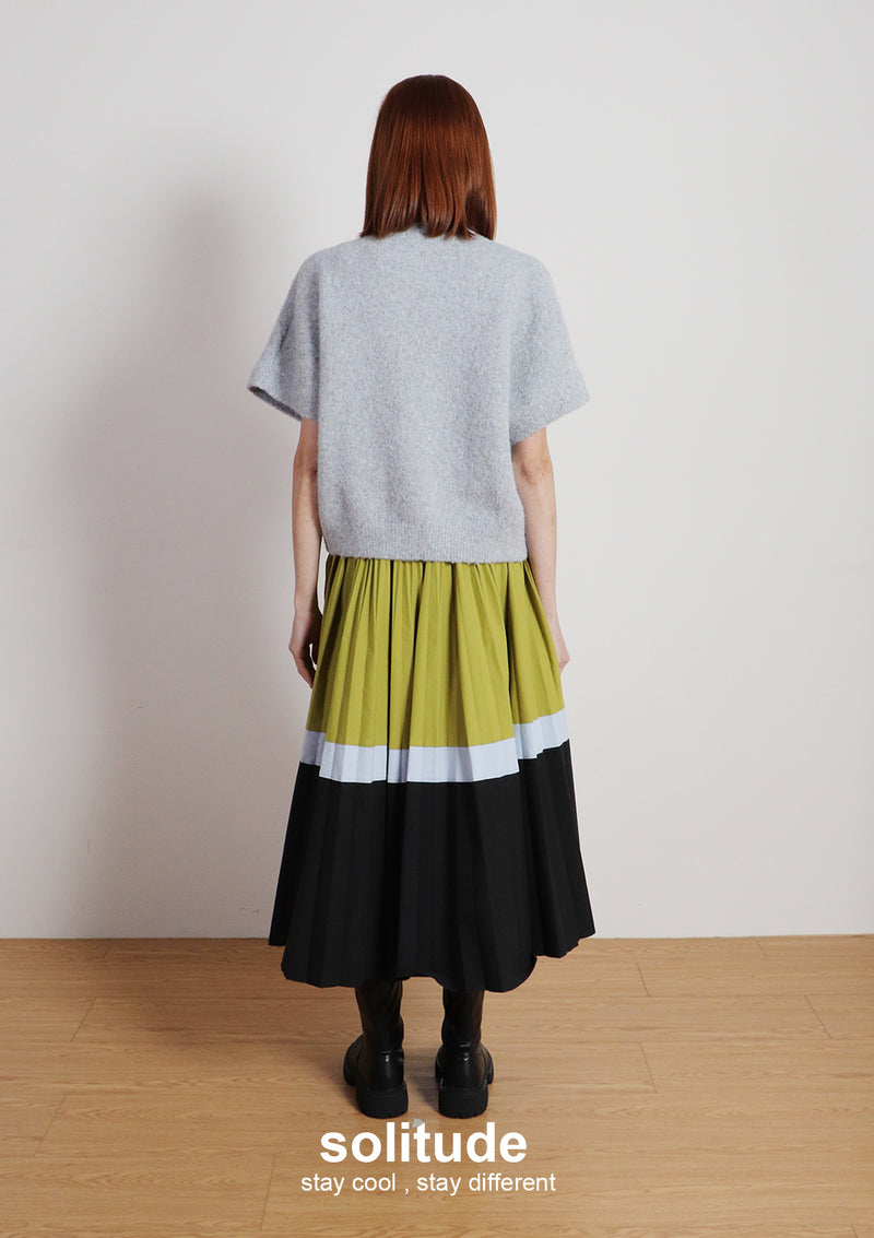 Green Pleated Skirt