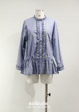Navy Small Checkered Pattern Shirt
