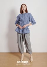 Navy Small Checkered Pattern Shirt