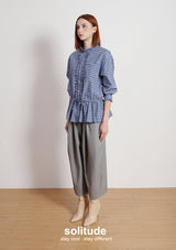 Navy Small Checkered Pattern Shirt