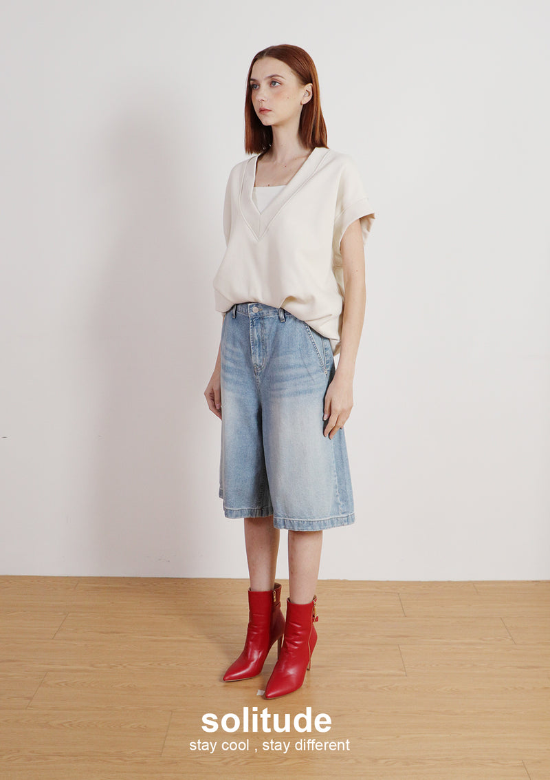 Beige Bubbles Layered Sleeveless Top