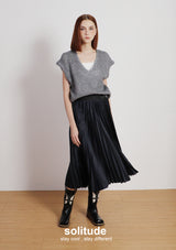 Navy Multi Pleated Skirt