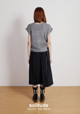 Navy Multi Pleated Skirt