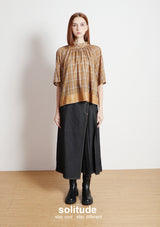 Brownish Yellow Plaid Top