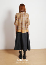 Brownish Yellow Plaid Top