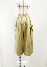 Khaki Elastic Waistband Culottes