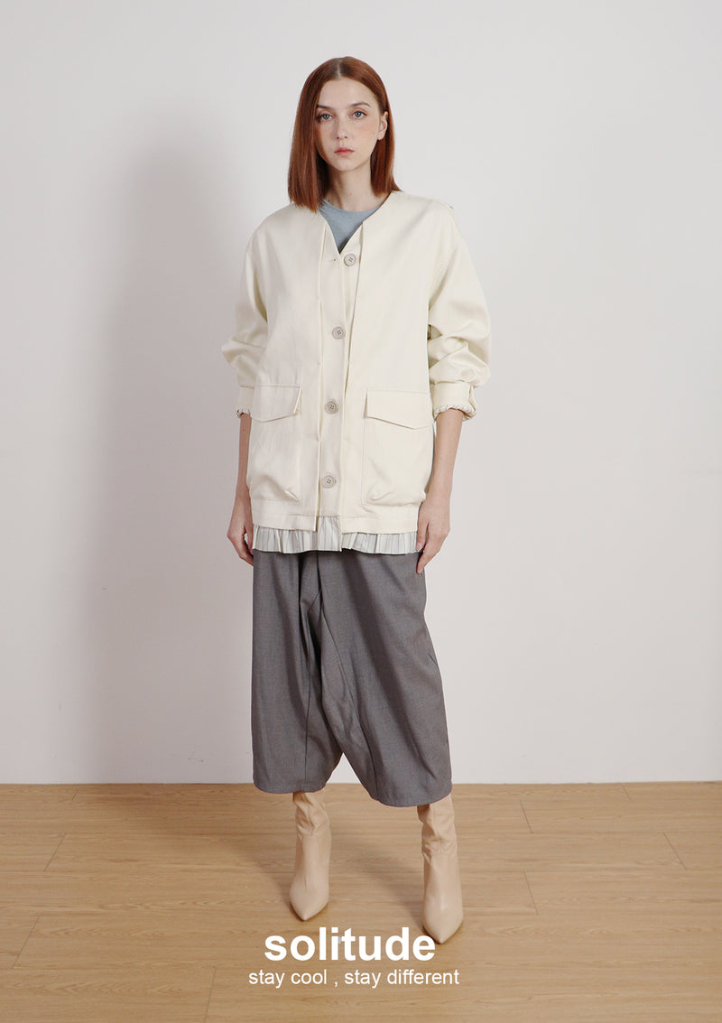 Off-white Boxy Woven Jacket