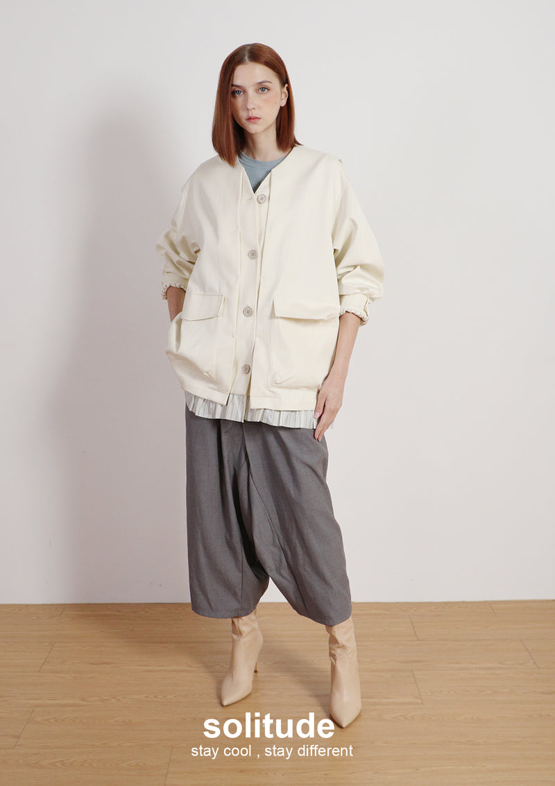 Off-white Boxy Woven Jacket