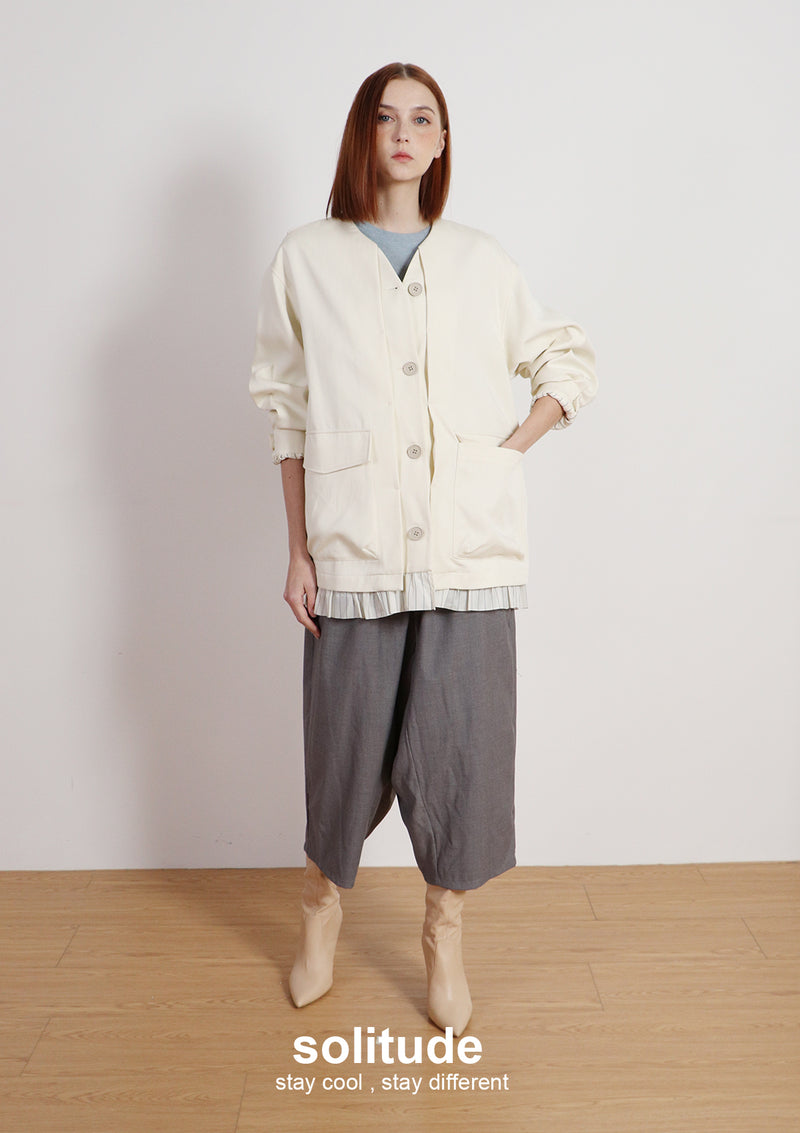 Off-white Boxy Woven Jacket