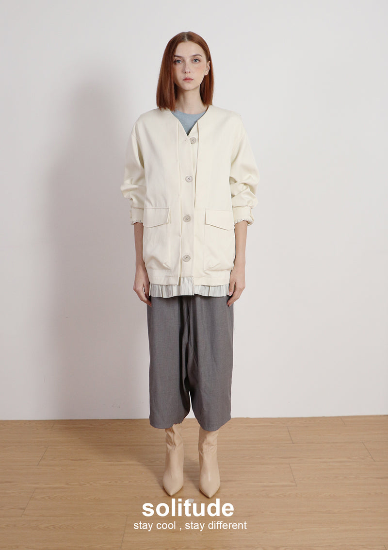 Off-white Boxy Woven Jacket