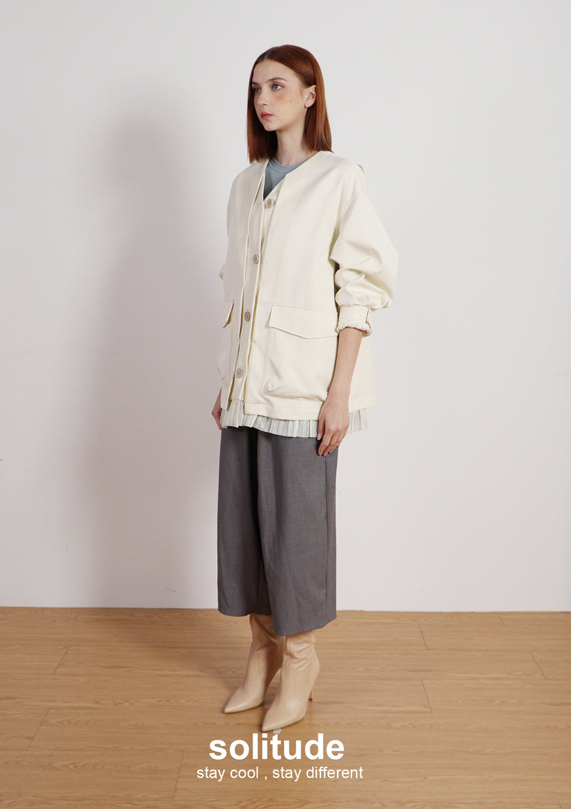 Off-white Boxy Woven Jacket