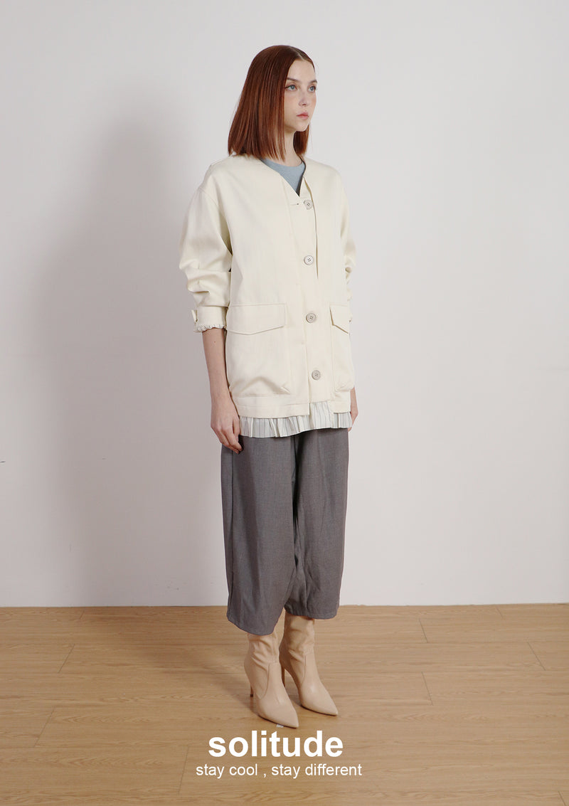 Off-white Boxy Woven Jacket