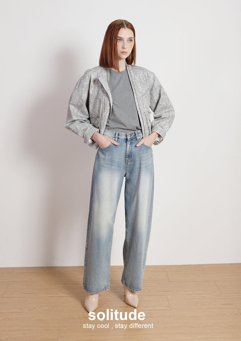 Printed Pattern Zip Up Jacket