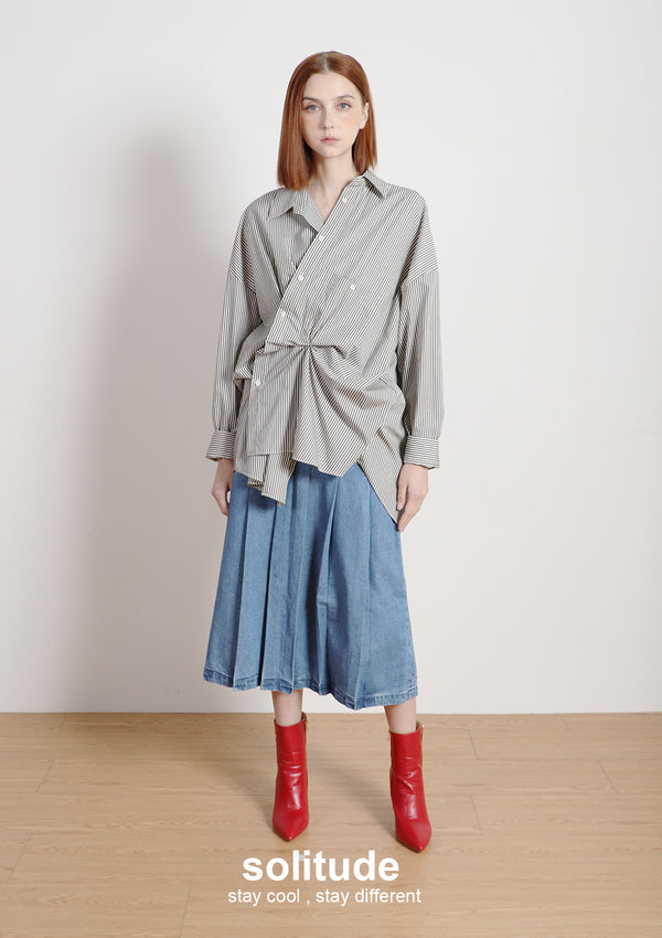 Striped Asymmetrical Shirt