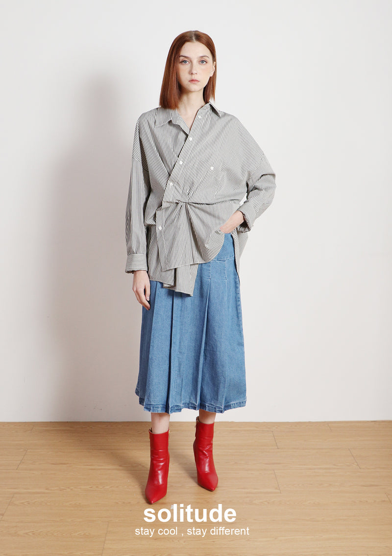 Striped Asymmetrical Shirt