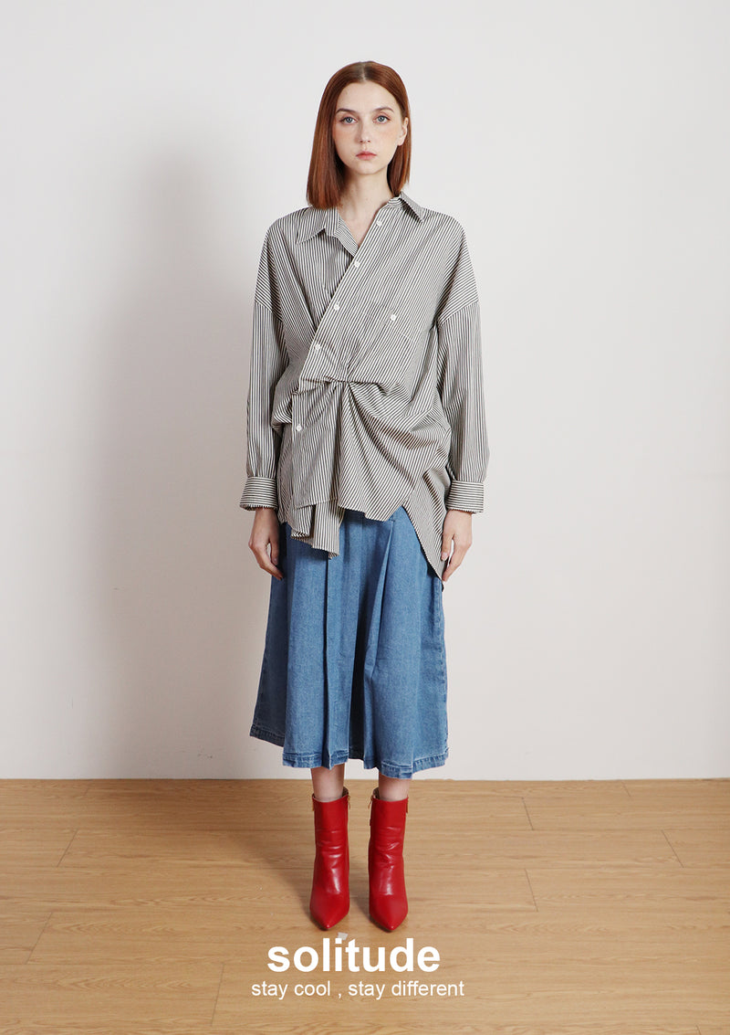 Striped Asymmetrical Shirt