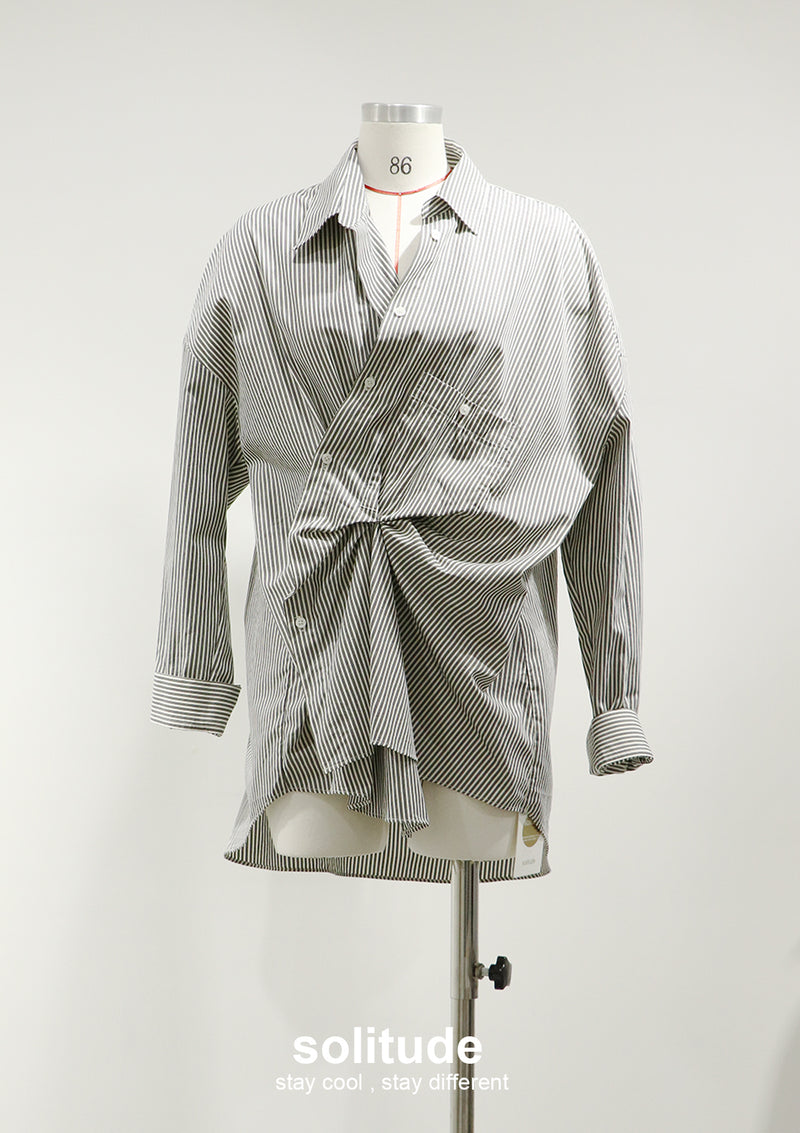 Striped Asymmetrical Shirt