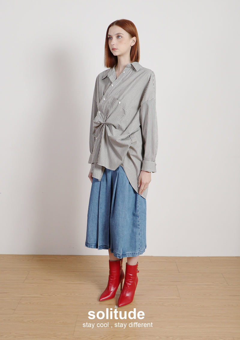 Striped Asymmetrical Shirt