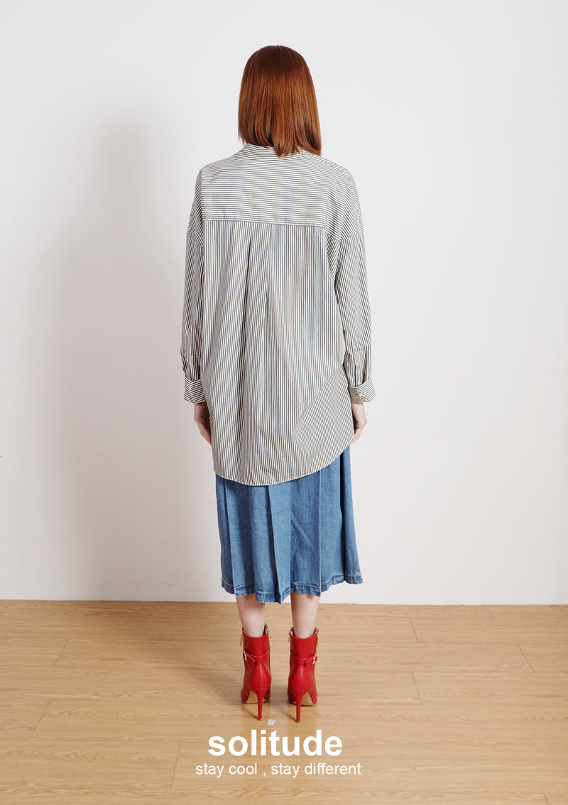 Striped Asymmetrical Shirt