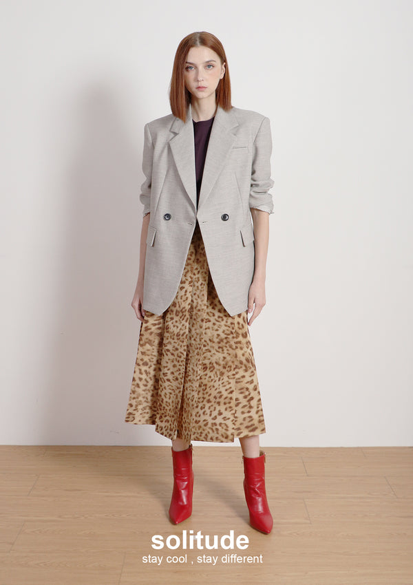 Beige Oversized Suit Jacket