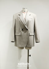 Beige Oversized Suit Jacket