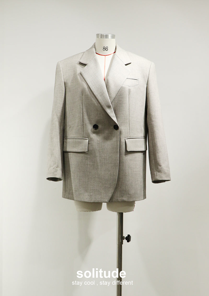 Beige Oversized Suit Jacket