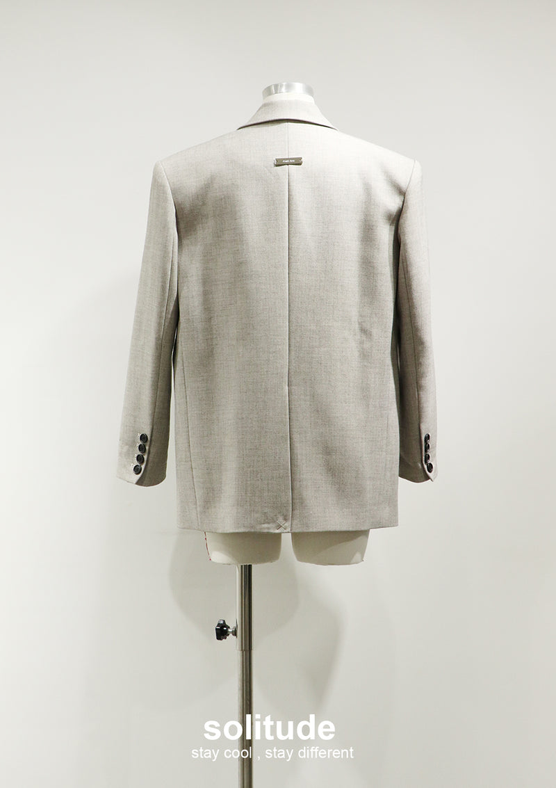 Beige Oversized Suit Jacket